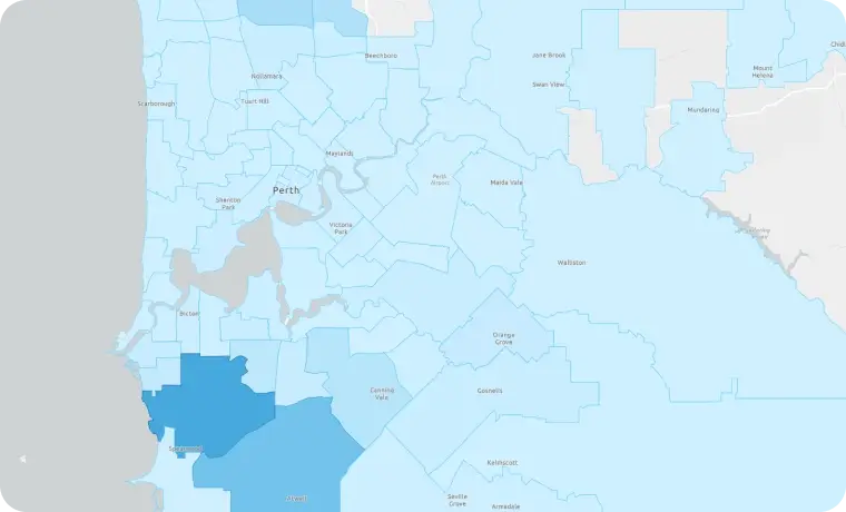 Patient origin map dashboard