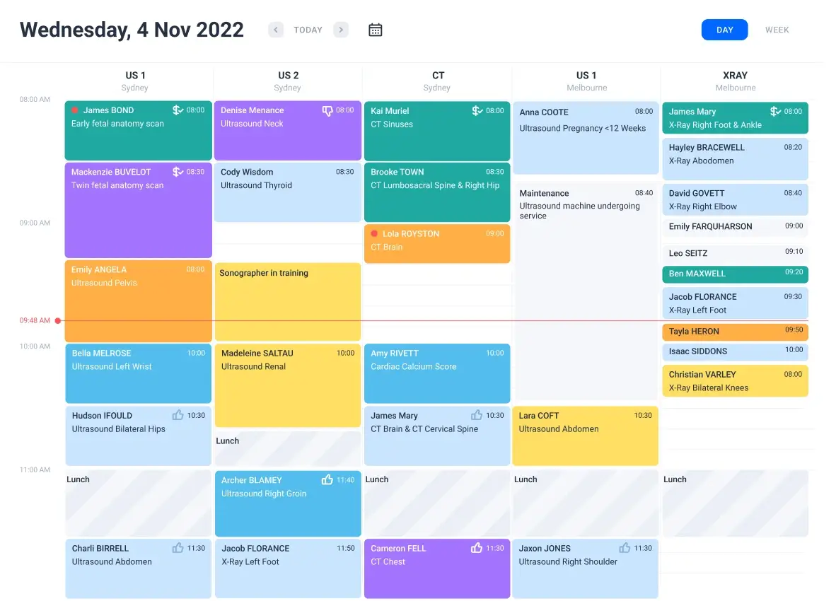 Clinic management calendar