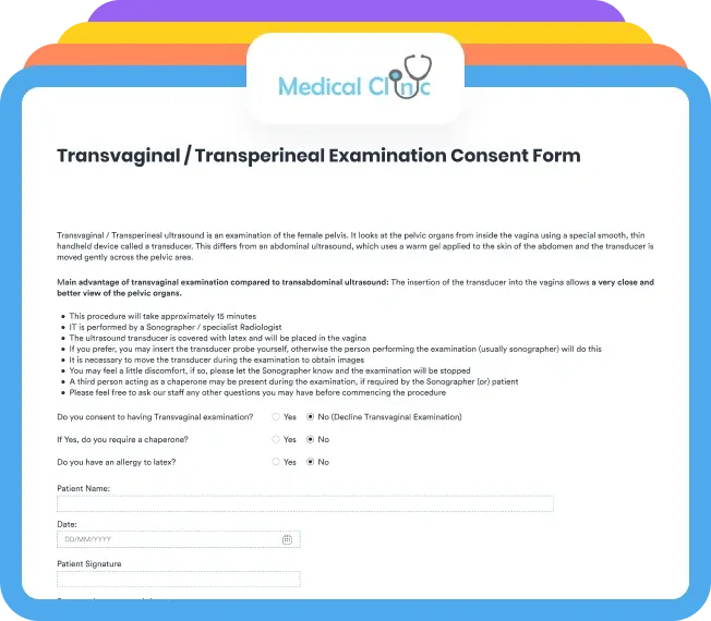 Blue patient registration form preview