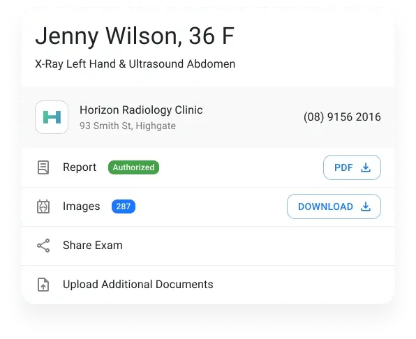DICOM download option in the specialist portal